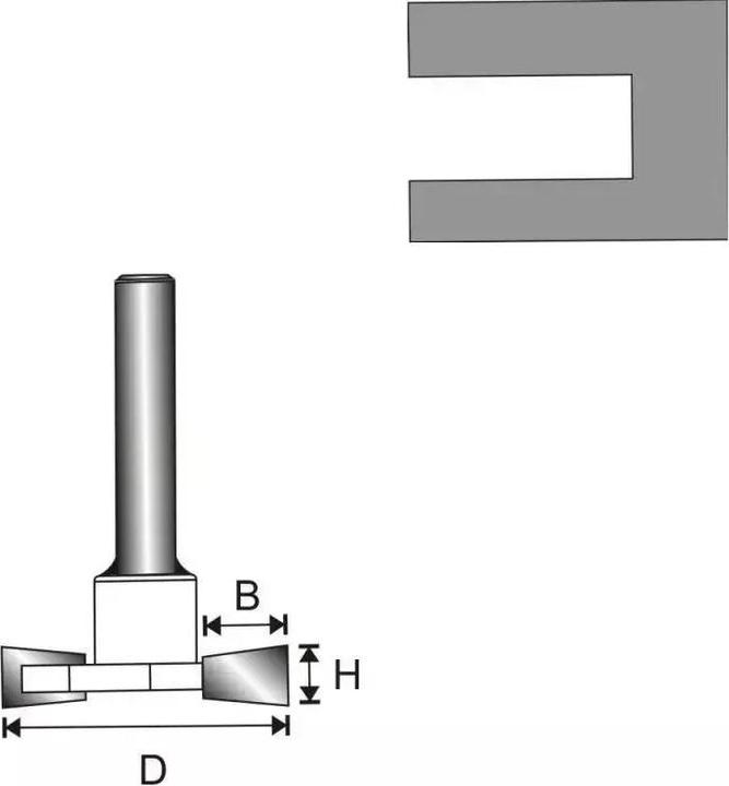 Produktbild Dedra Hartmetall-T-Nutfräser für Holz (07F122B)