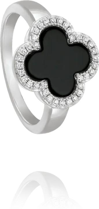 Immagine prodotto Charles Garnier Anello in argento, agata nera, zirconi (52, 925 Argento)