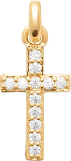 Lara Pendentif Plaque Or - Zirconia - Croix