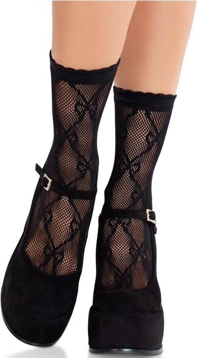 Actual product image Leg Avenue Black lace socks with bow (One size)