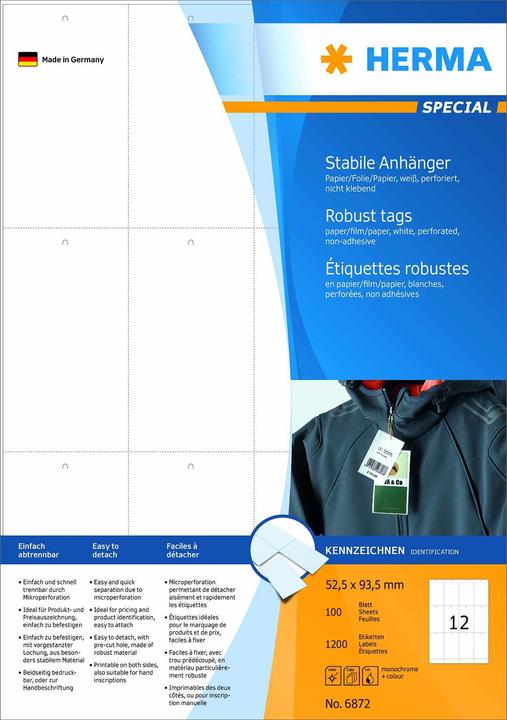 Actual product image HERMA Attachment labels A4