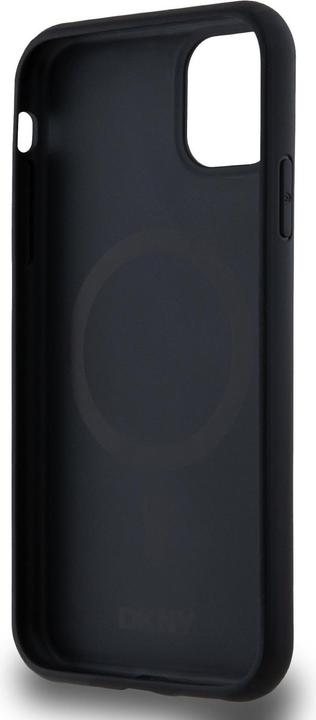 Actual product image DKNY PU Leather Repeat Pattern Bottom Stripe MagSafe Case for iPhone 11 Black (Apple iPhone 11)