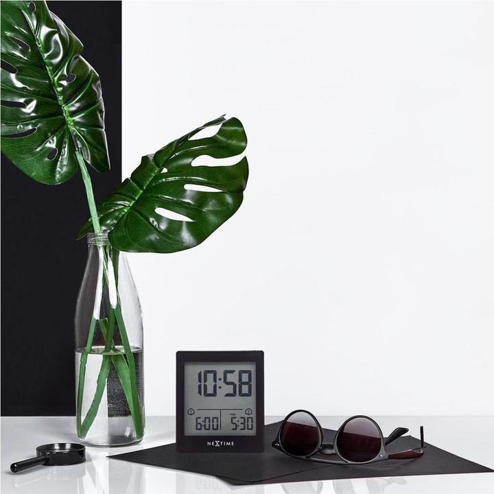 Actual product image Nextime Digital table alarm clock 7.7x8.9x3cm, radio-controlled, ABS, "Wake Up"