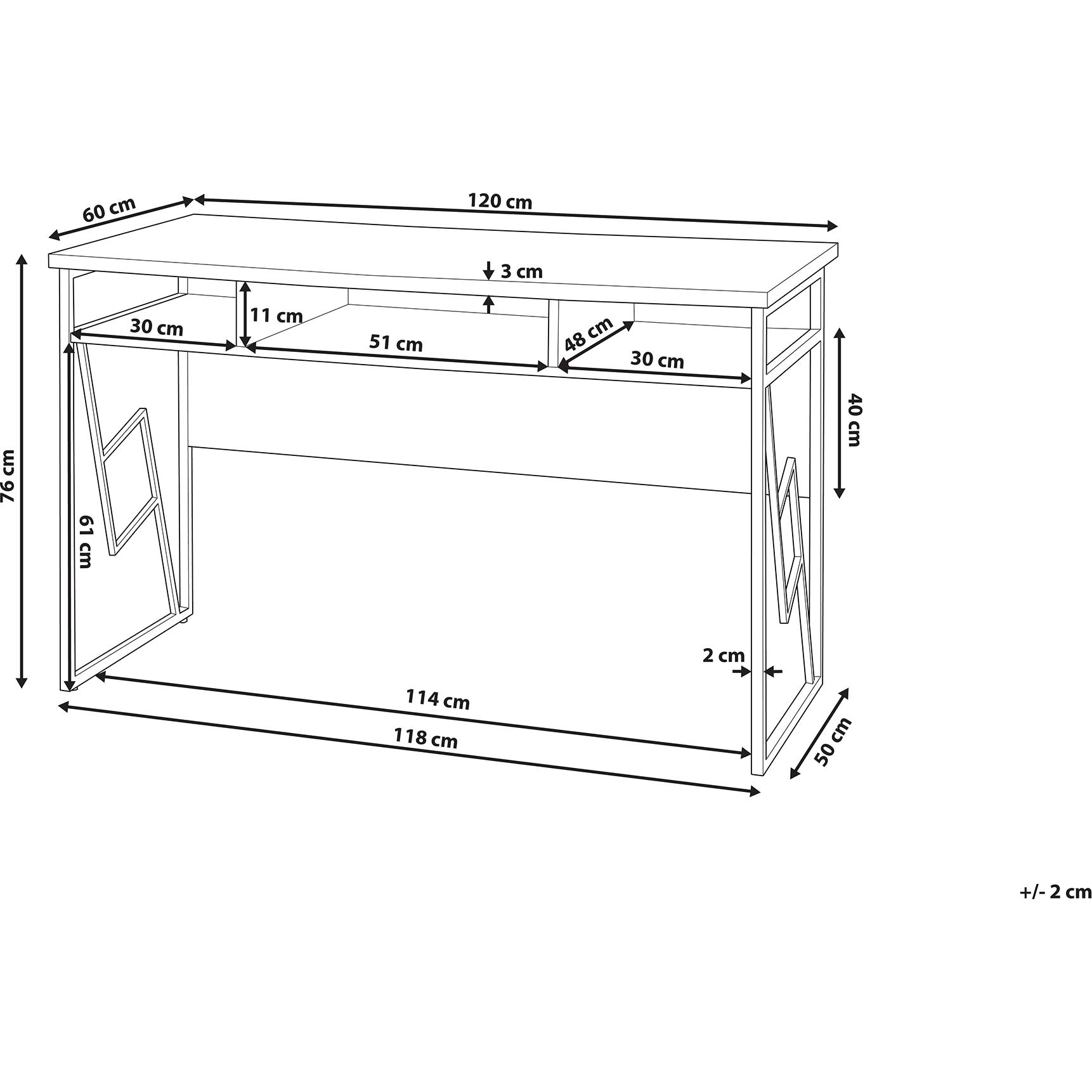 Thumbnail - Beliani, Schreibtisch, Forres (120 x 60 x 76 cm)