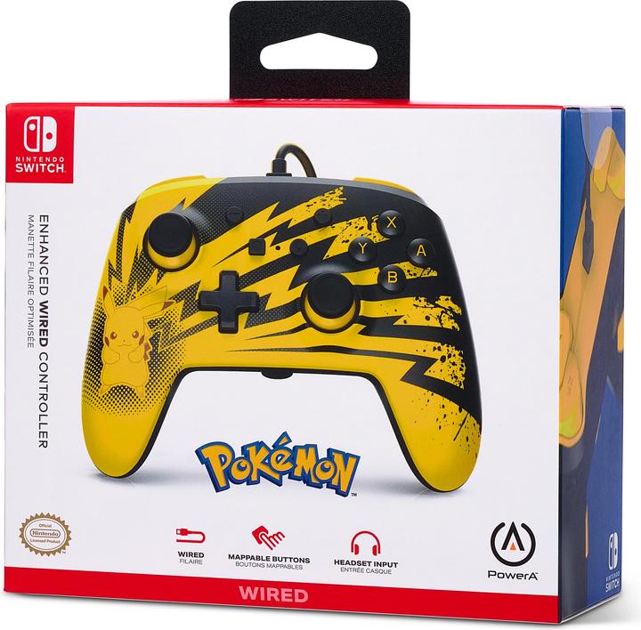 Immagine prodotto PowerA Controller Switch migliorato via cavo Fulmine Pikachu (Switch Lite, Switch)
