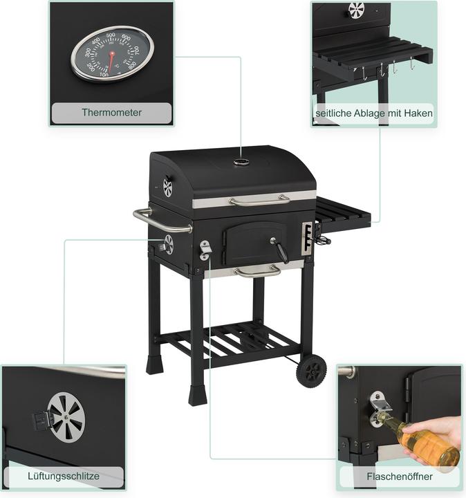 Produktbild Relaxdays Holzkohlegrillwagen (56.50 cm)