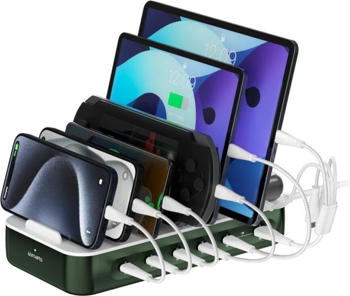 Image du produit 4smarts Ladestation Team 100W 5C/1A inkl. 6 Kabel Grün (100 W)