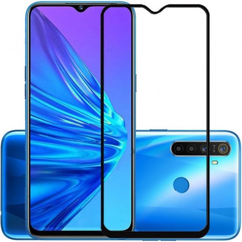 Thumbnail - Screenguard Realme 5 Full Screen Panzerglas Schutzfolie 2.5D 9H (Realme 5), Smartphone Schutzfolie, Schwarz