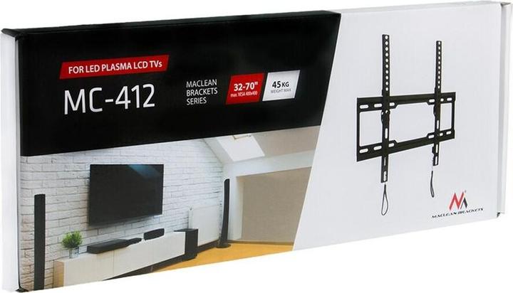 Produktbild Maclean TV-Halterung max VESA 400x400 32-70 45kg Neigungsverstellung +0°-10° MC-412 (Wand, 45 kg, 32" - 70")