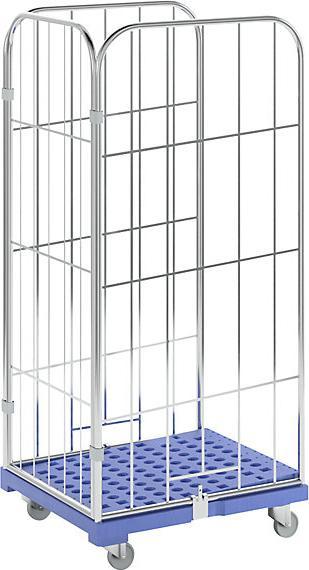 Immagine prodotto ESB Rollcontainer con ripiano inclinato, 3 lati, blu. (500 kg)