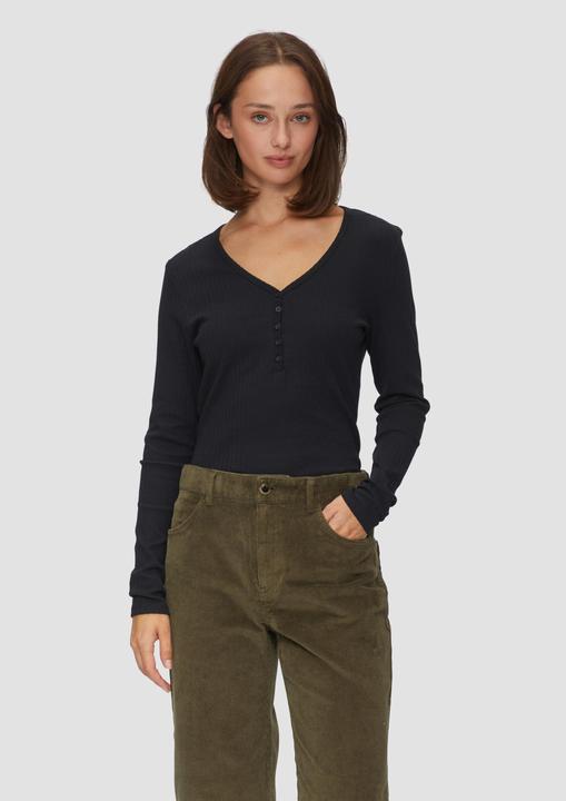 Actual product image S.Oliver T-Shirt Stretchiges Longsleeve mit Henleyausschnitt (34)