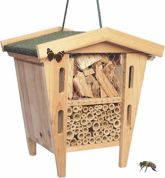 Produktbild Duvoplus Insektehaus Pandora, 28x21x29cm (Ohrwürmer, Schmetterlinge, Florfliegen, Biene, Wildbienen, Marienkäfer, Grabwespen)