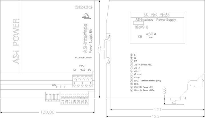 Produktbild Siemens AS-I POWER 8A AC120V/230-500V IP20