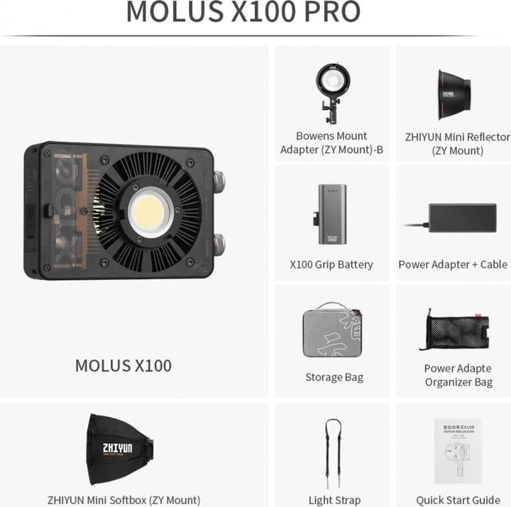 Produktbild Zhiyun Molus X100 Pro (Videoleuchte)