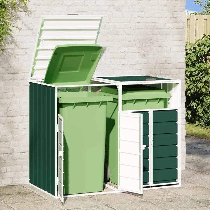 Actual product image VidaXL Waste bin box for 2 tonnes green 144x81x113 cm steel