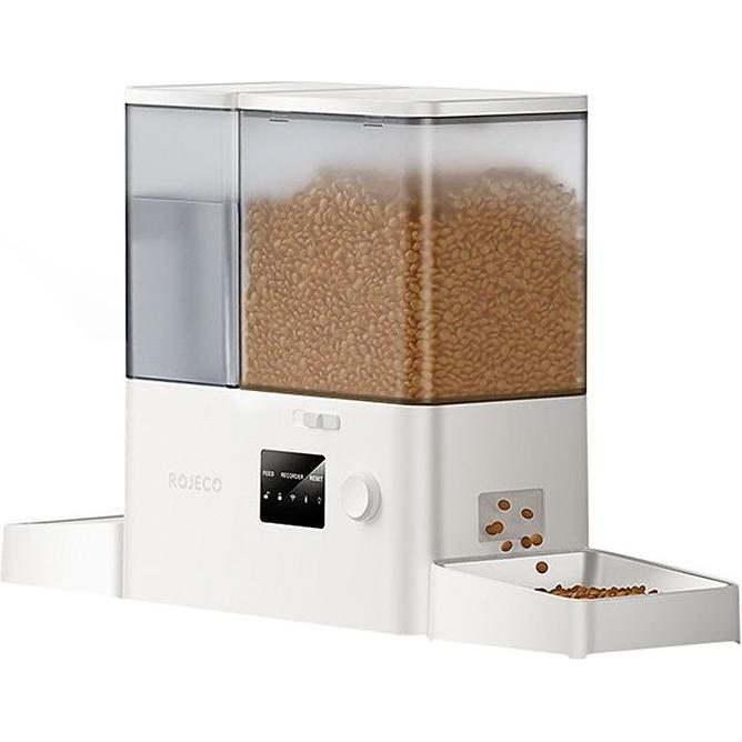 Rojeco Bianco New 2 In 1 Pet Water Fountain & Feeder Wifi (White) (200 Cl), Ciotola Mangime + Dosatore