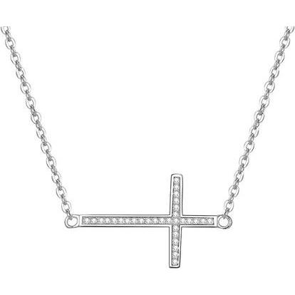 Beneto, Halsschmuck, Silver necklace with a cross AGS196 / 47 (L)