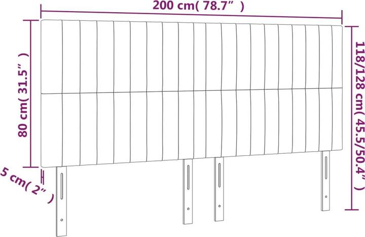 Produktbild vidaXL LED Kopfteil (200 x 5 x 128 cm)