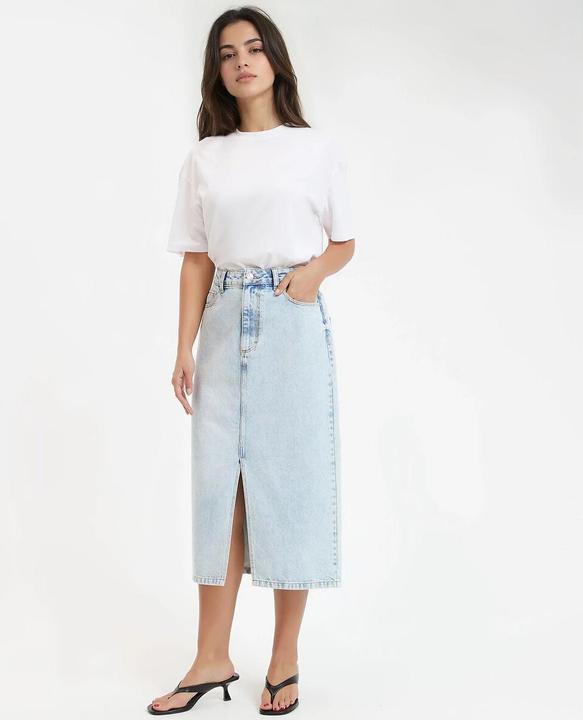 Produktbild La Redoute Collections Gerader Midirock aus Denim (36)