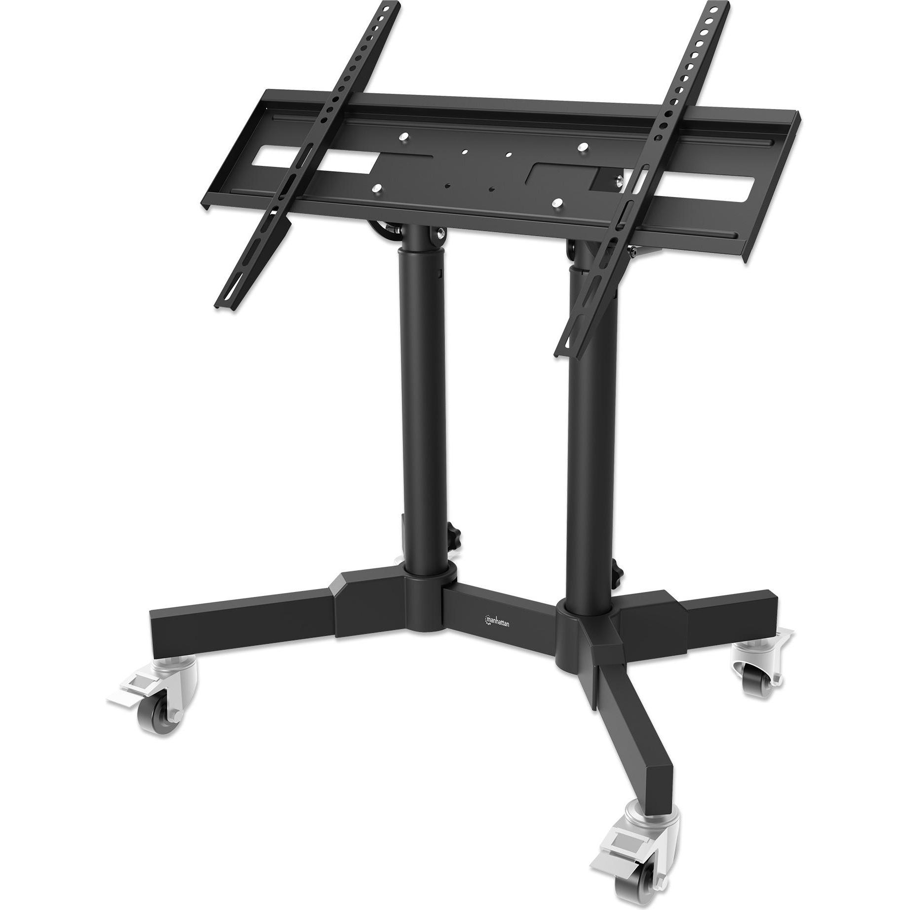 Manhattan Kompakter TV-Ständer auf Rollen, höhenverstellbar, für 23" bis 70" (70", 40 kg), Piedistallo TV, Nero