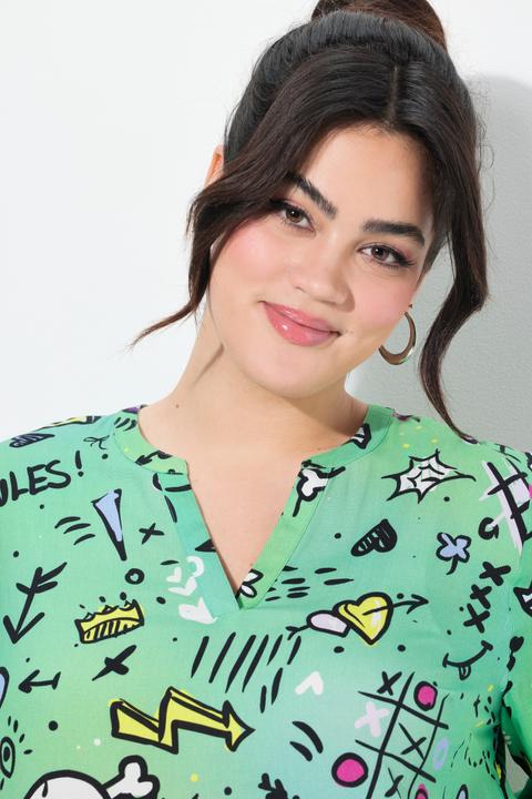 Produktbild Angel of Style Bluse, bequeme Passform, Comicprint. Tunika-Ausschnitt (44)