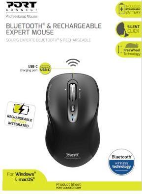 Actual product image Port Designs Mouse Rechargeable Bluetooth Pro - Bulk (Wireless)