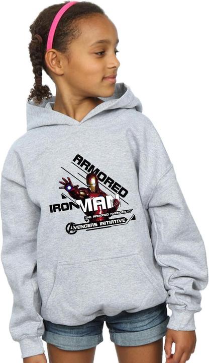 Actual product image Girls Avengers Iron Man Armoured Avenger Hoodie (152, 158)