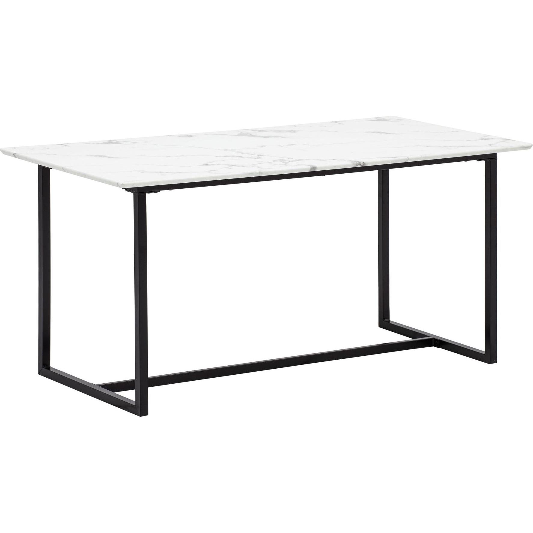FineBuy, Esstisch, Esszimmertisch Marmor Optik Weiss Esstisch Küchentisch Tisch Esszimmer