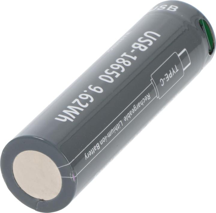 Produktbild AccuCell Rundzelle 18650, Li-ion, 3,7V, 2600mAh, 9,6Wh, mit USB-C Charging Port (18650, 2600 mAh)