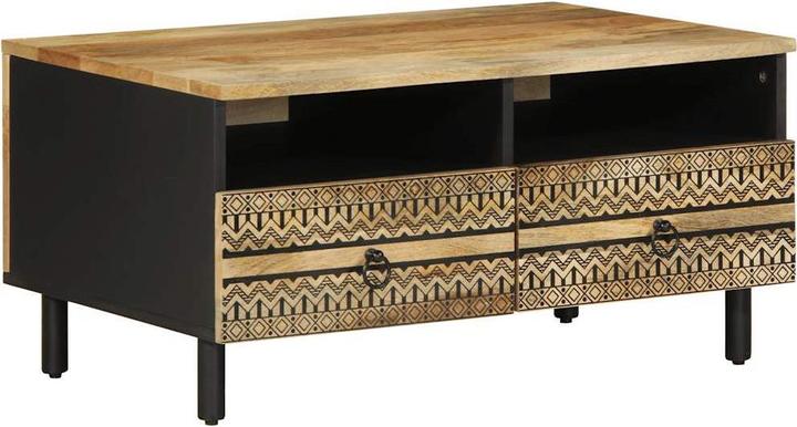 Image du produit VidaXL Table basse Table d'appoint Table de salon Noir Bois de manguier brut (80 x 54 x 40 cm)