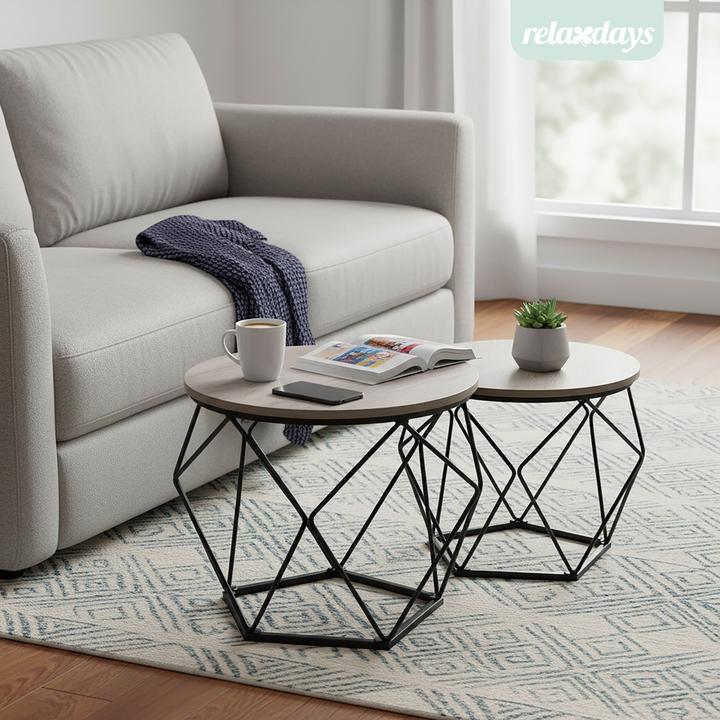 Actual product image Relaxdays 2-piece side table set