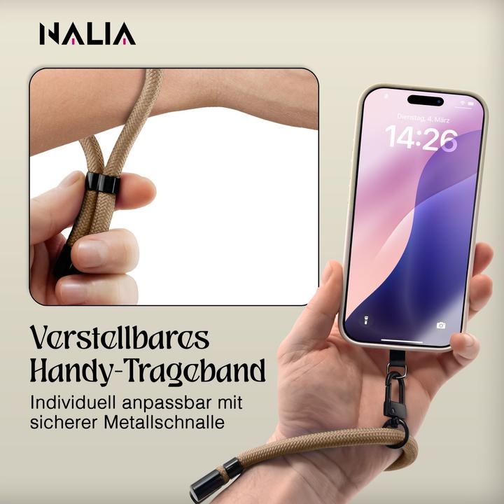 Actual product image Nalia Wristy Lanyard Handykette – Universal Trageband für Smartphones – Verstellbar, Soft & Elastisch