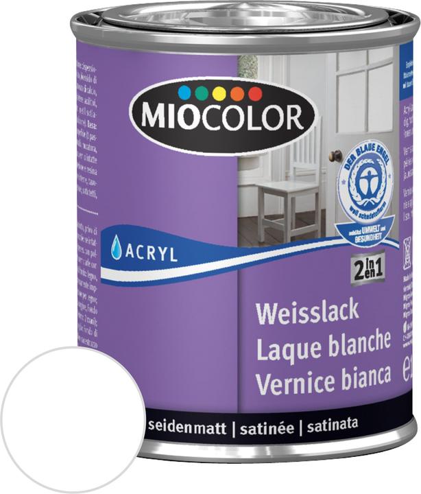 Actual product image Miocolor acrylic white lacquer silk matt (White, 0.13 l)