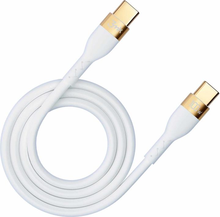 Image du produit 3MK Câble HyperSilicone USB-C/USB-C 2m 100W Biały/White (2 m, 100 W)