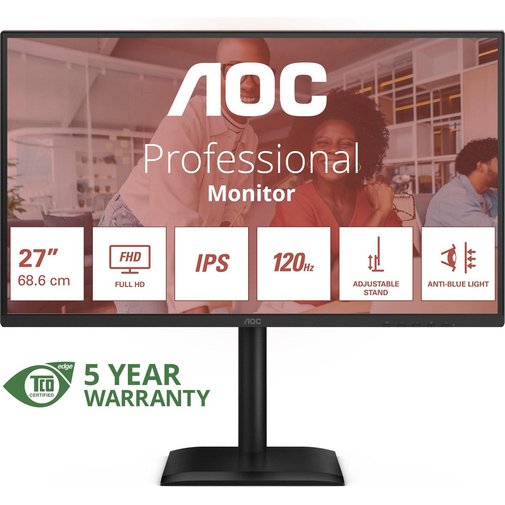 AOC 27E4U (1920 x 1080 Pixel, 27"), Monitor, Schwarz