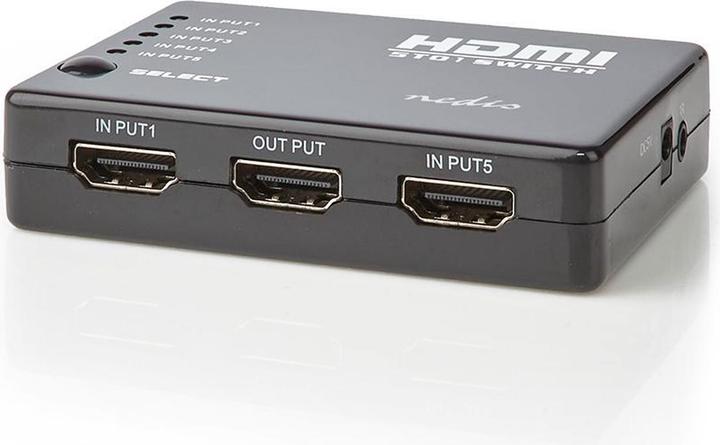 Image du produit Nedis Commutateur HDMI T 5-Port Port(s) 5X HDMIT Entrée 1x HDMIT Sortie 1080p 3.4 Gbps ABS Noir