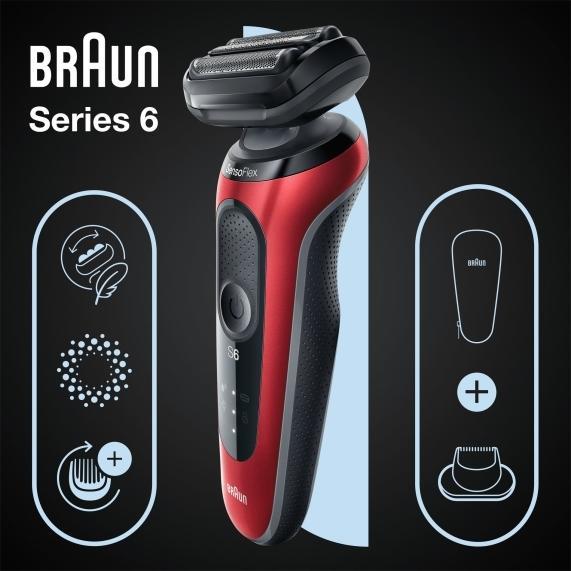 Image du produit Oral-B Braun Series 6 61-R1200s Tondeuse à lame rétractable Noir, rouge
