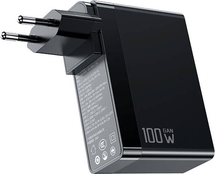 Mcdodo GaN CH-8101 Pro universal UK/US/EU travel charger/adapter, 100W, 2xUSB-C, USB-A (black) (100 W, 3 Ports)