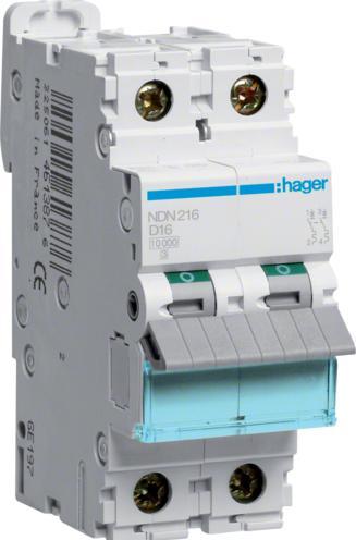 Produktbild Hager HAG NDN216 LS-Schalter 2P 10kA D-16A 2M