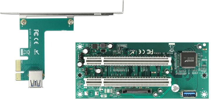 Image du produit Delock Carte Riser PCI Express x1 vers 2 x PCI 32 Bit Slot avec 60 cm de câble