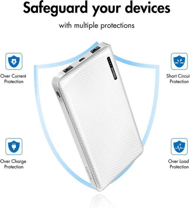 Produktbild LogiLink POWERBANK PA0316, 10.000mAh, 2-fach USB-A Ausgang (10000 mAh, 12 W, 12 Wh)