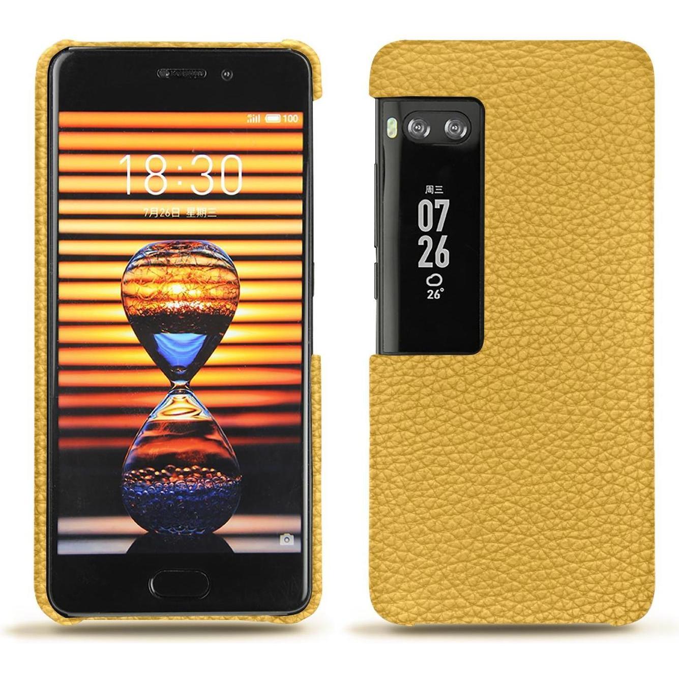 Noreve Lederschutzhülle (Meizu Pro 7 Plus), Smartphone Hülle, Orange