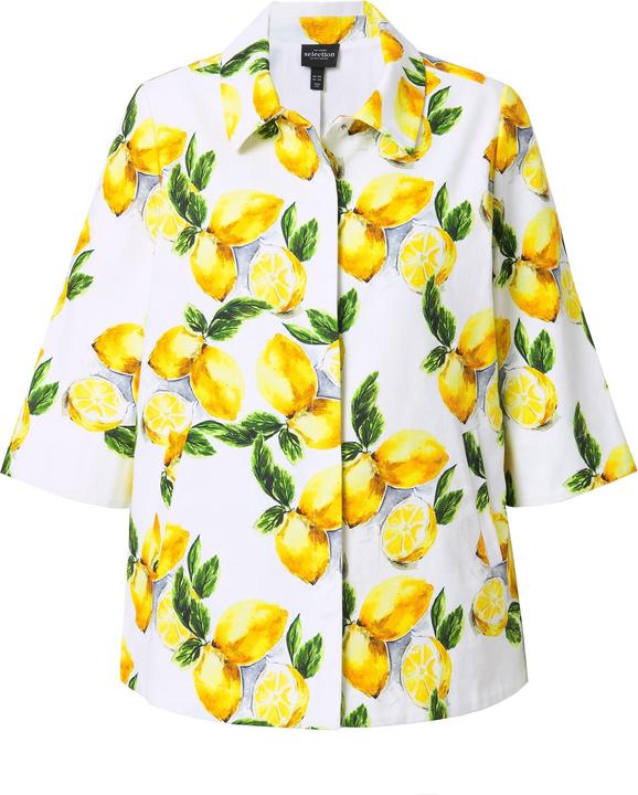Actual product image Ulla Popken Lemon Print 3/4 Sleeve Jacket (54)