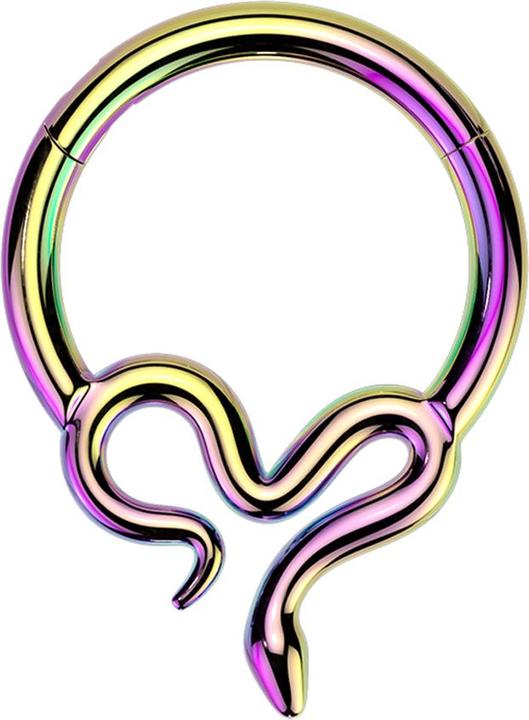 Produktbild Star Piercing Micro Segmentring klappbar farbig Schlange in Herzform (Titan)