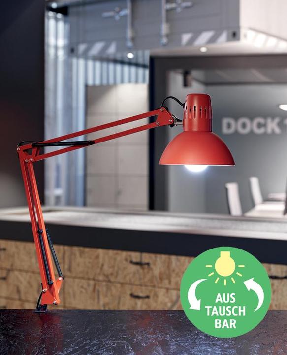 Actual product image Maul LED table lamp MAULstudy clamp incl. bulb E27 - red