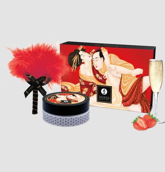 Produktbild Shunga Essbares Massagepulver-Set Erdbeere (75 ml)