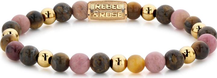Rebel Rose - Bead bracelet Winter Glow II RR-60060-G - Dimension: 17.5 cm - M (L) (17.50 cm, Edelstahl)