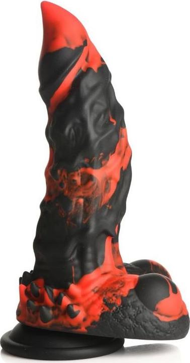 Actual product image Creature Cocks Fire Demon - Monster Silicone Dildo - Red/Black