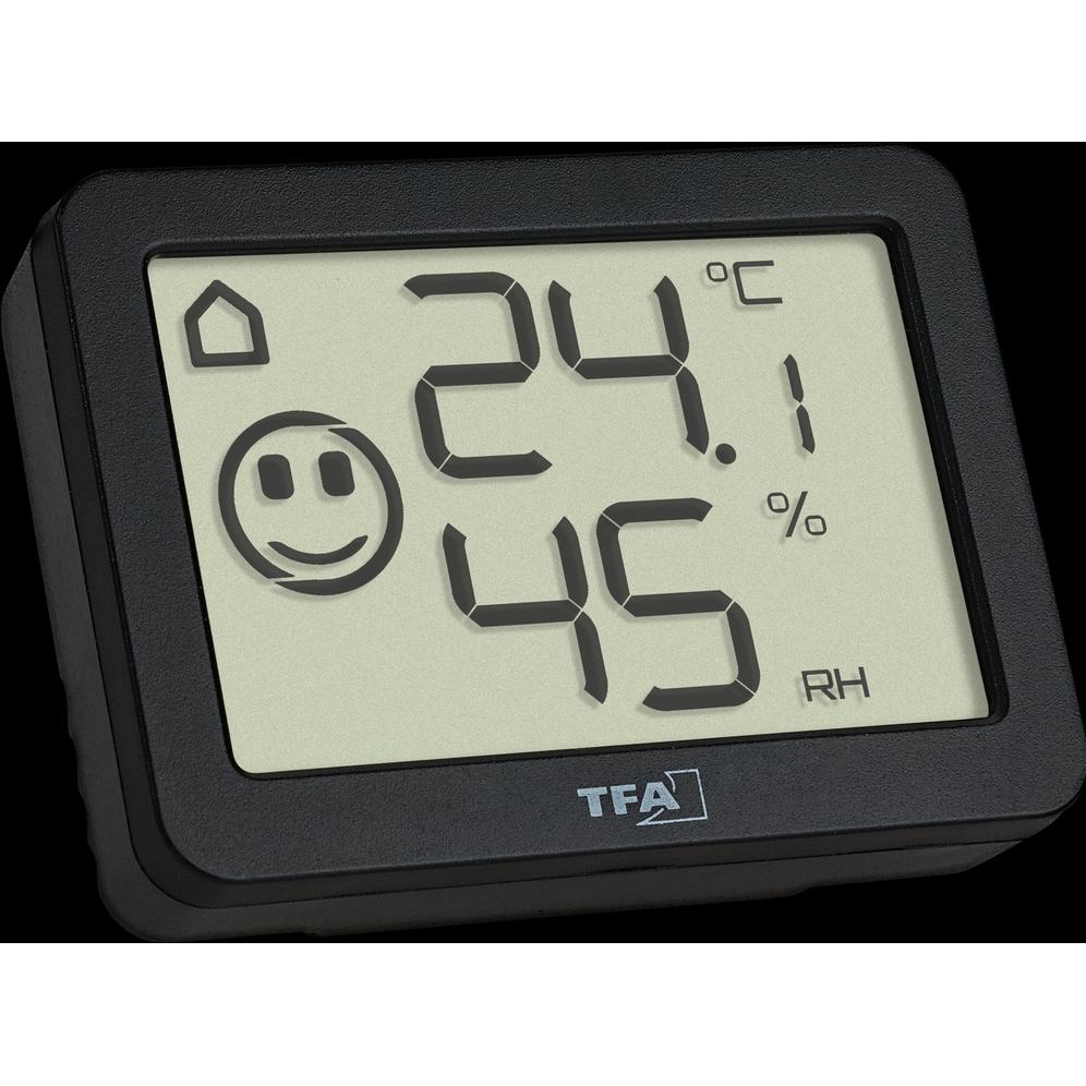 TFA Thermo Hygrometer Digital Magnet, Thermometer + Hygrometer, Schwarz