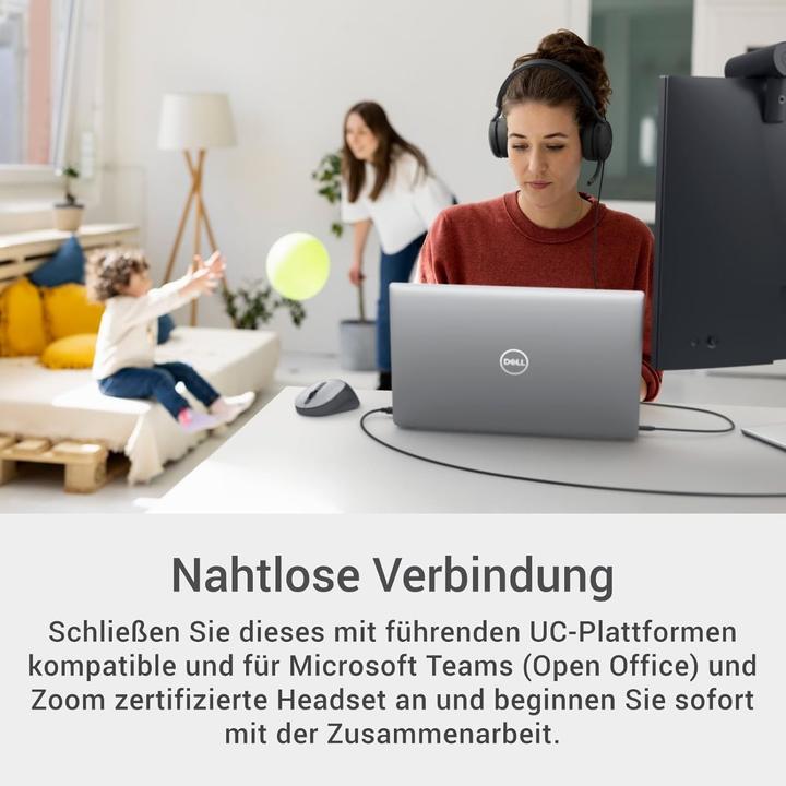 Actual product image Dell Pro Wired ANC Headset WH5024 (Cable, USB-C, Microsoft teams, Zoom)